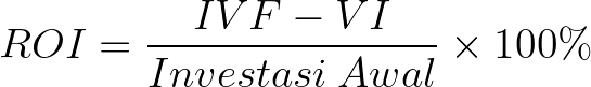 Rumus Return of Invesment (ROI)