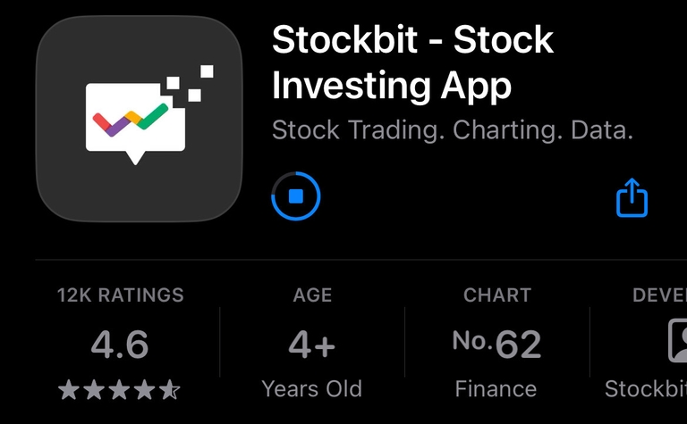 Rating Stockbit dai App Store iOS