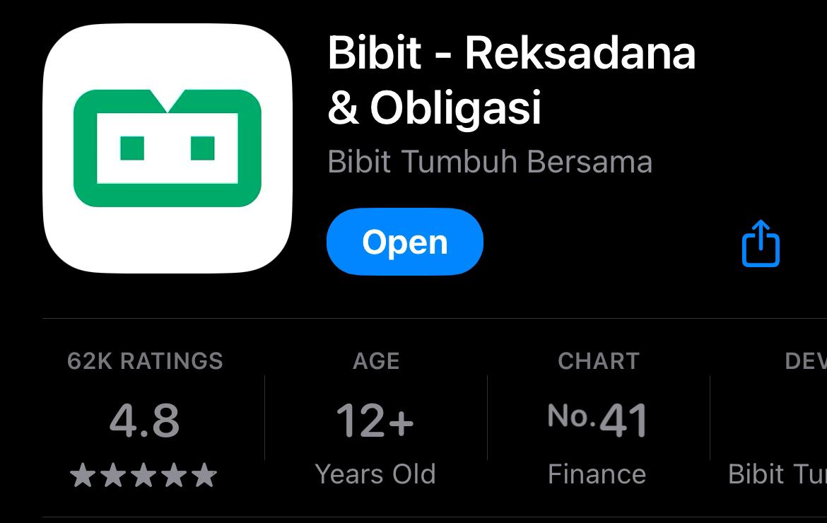 Rating Bibit di iOS