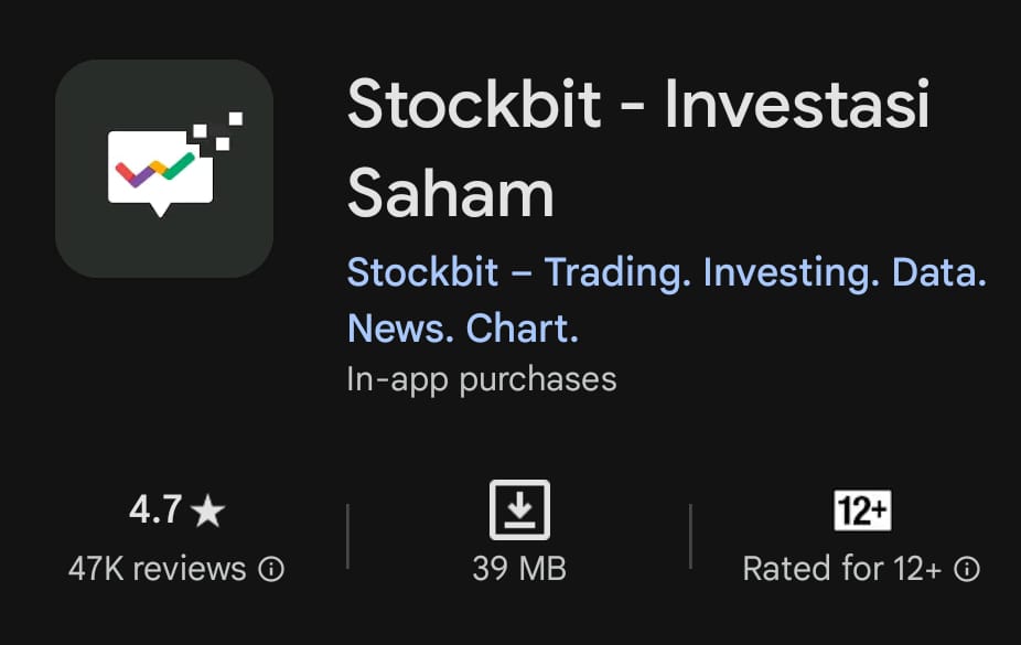 Rating Stockbit di Android