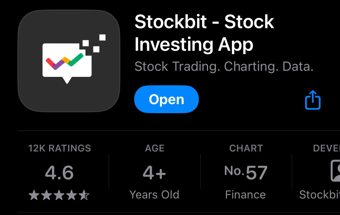 Rating Stockbit di iOS