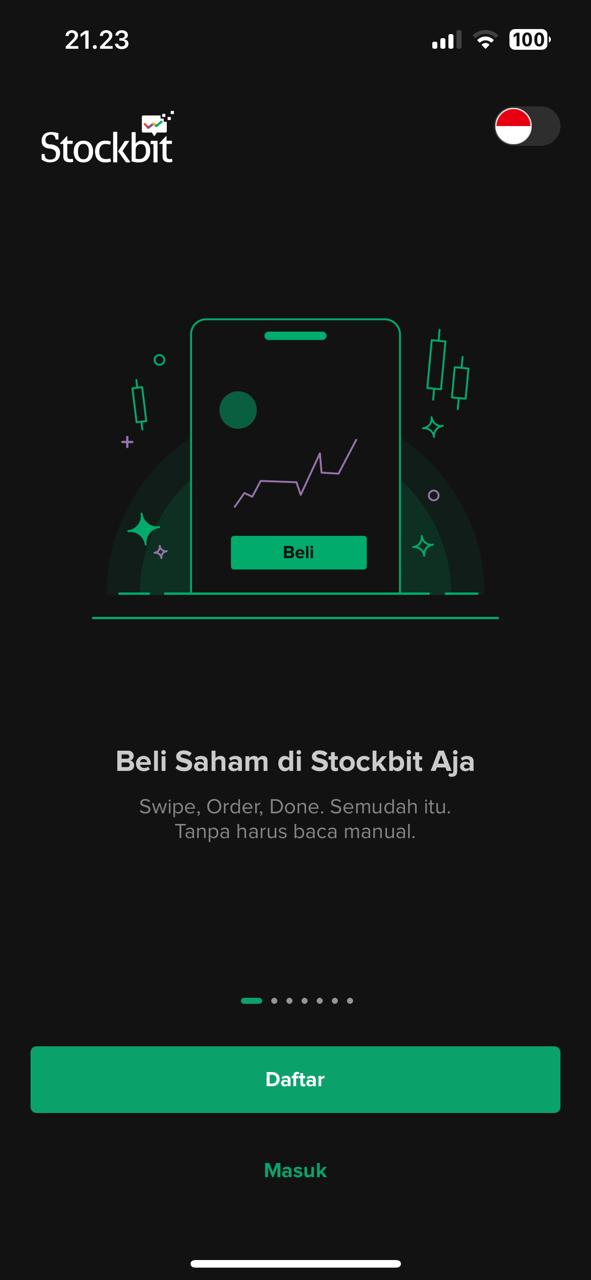 Ipot vs Stockbit: Halaman awal Stockbit