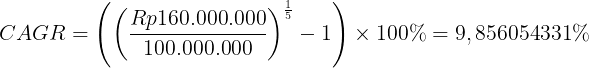 Cara menghitung CAGR 