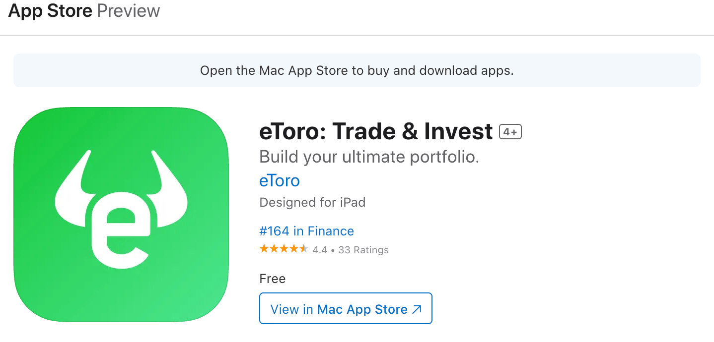 Review eToro di App Store