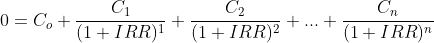 Rumus menghitung Internal Rate of Return