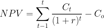 Rumus net present value (NPV)