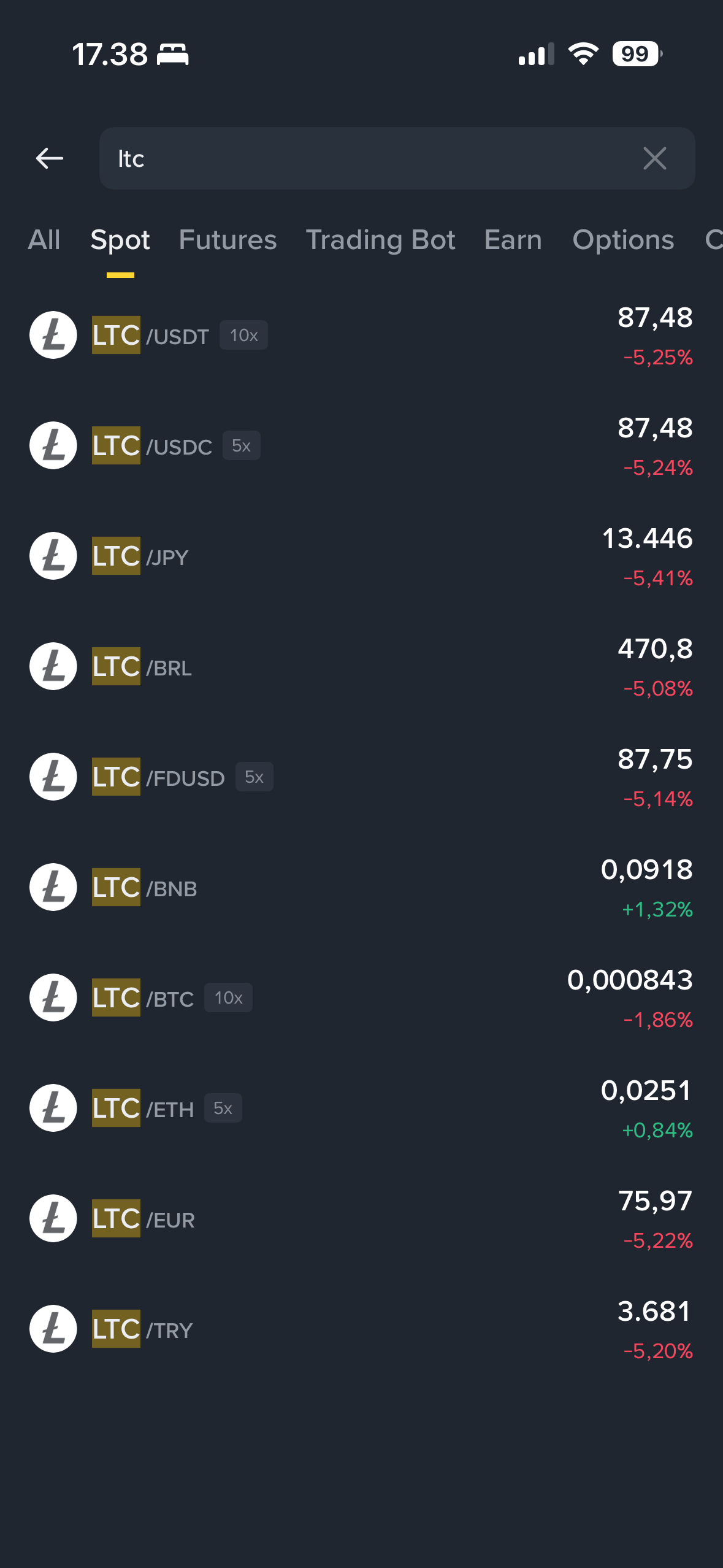 Cara beli mata uang kripto Litecoin di Binance