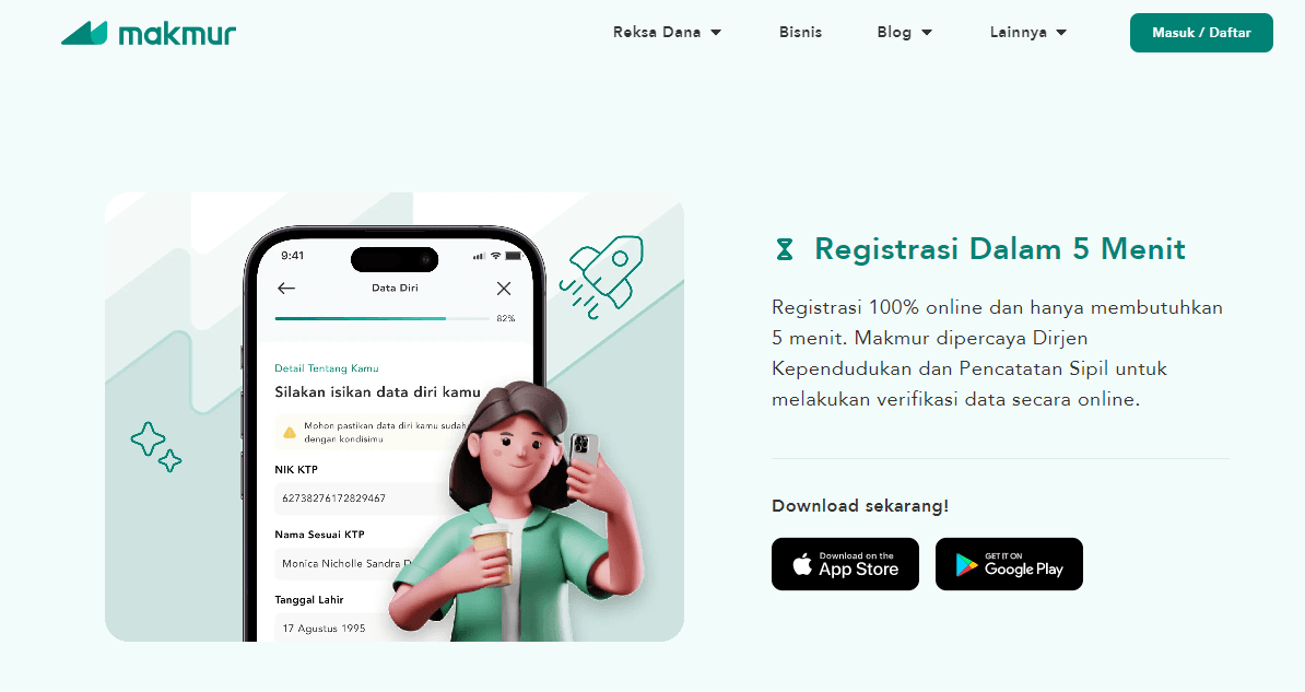 cara daftar akun di Makmur