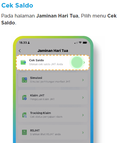 Cara cek saldo JHT