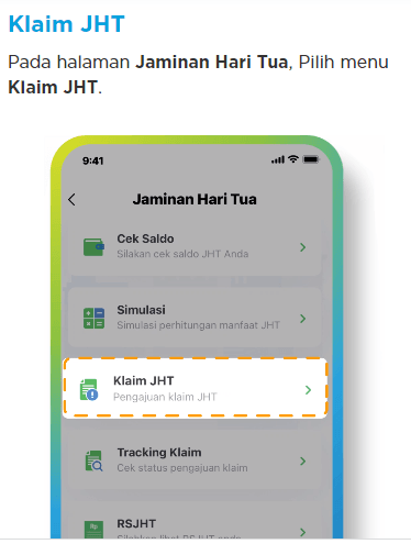 cara klaim JHT di JMO