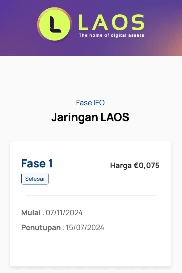Initial Coin Offering: Contoh launchpad LAOS