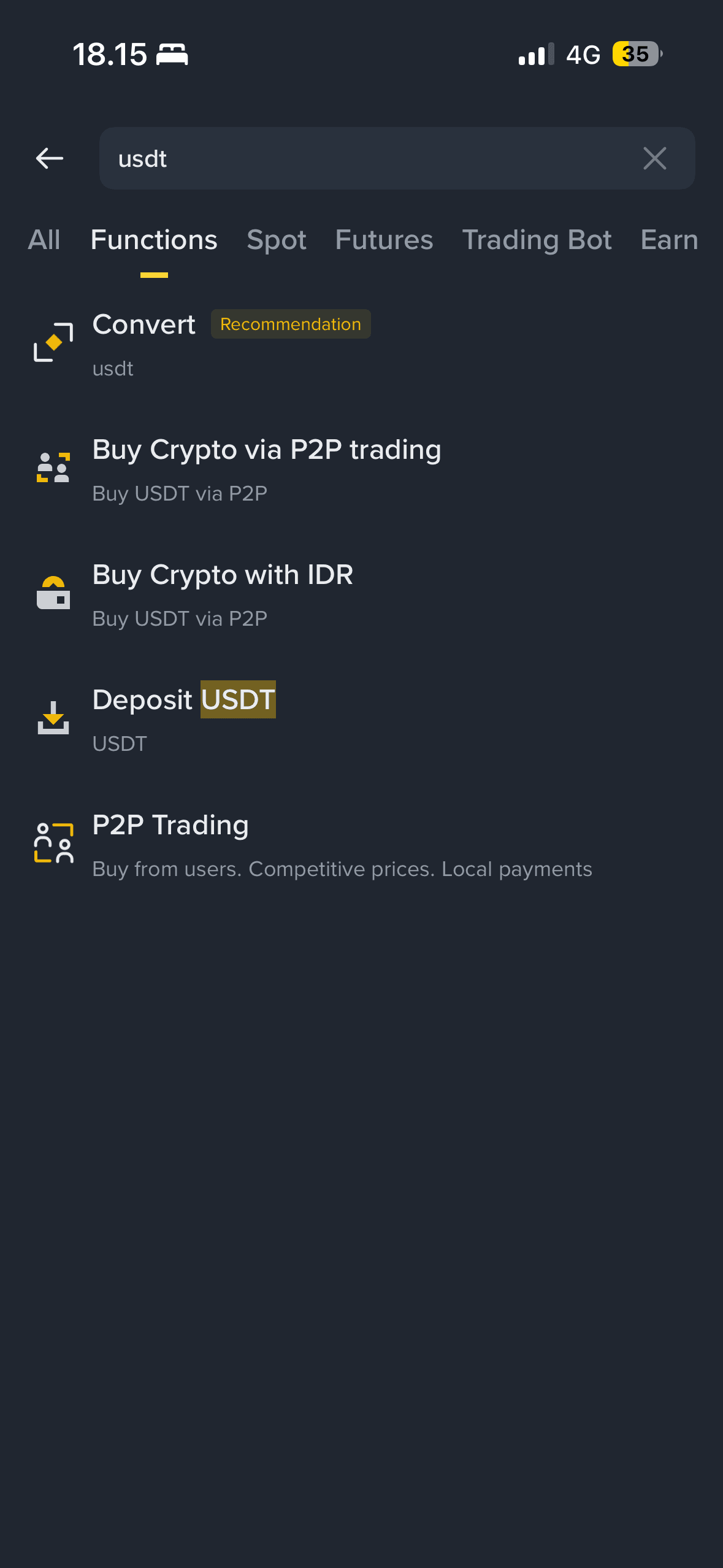 Beli stablecoin di Binance