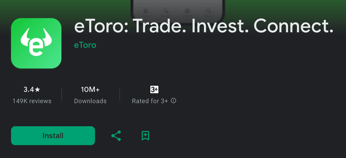Review eToro di Google Play Store