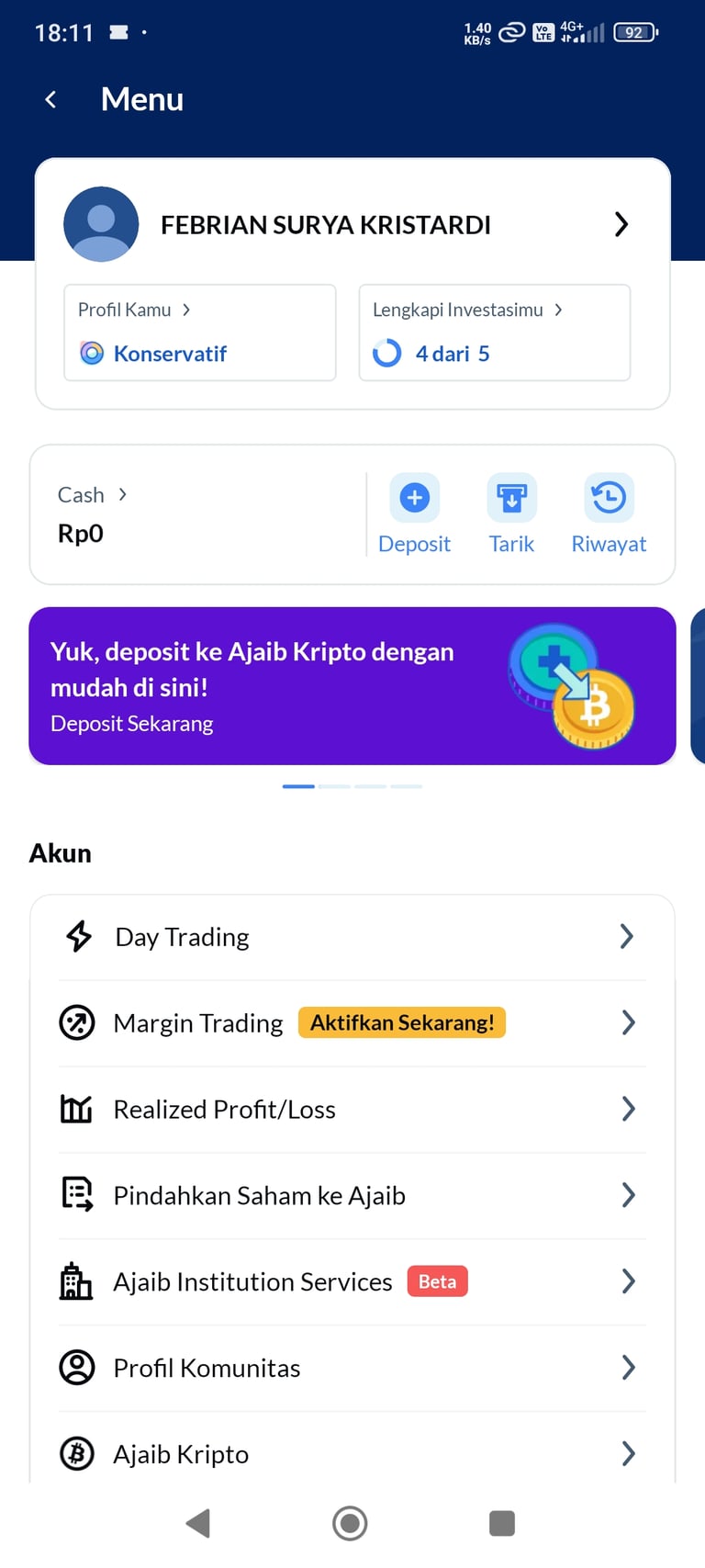 tes risk profile di Ajaib