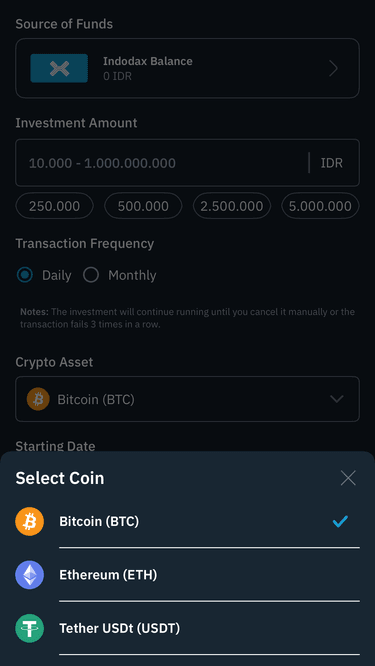 Fitur DCA di Indodax