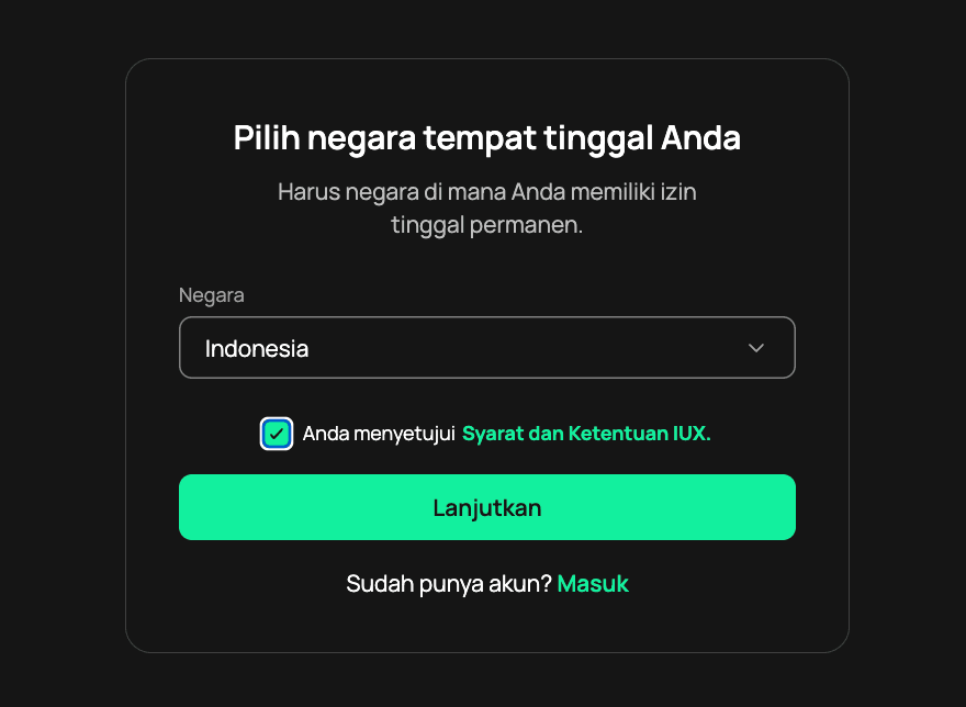 Cara Daftar Akun IUX