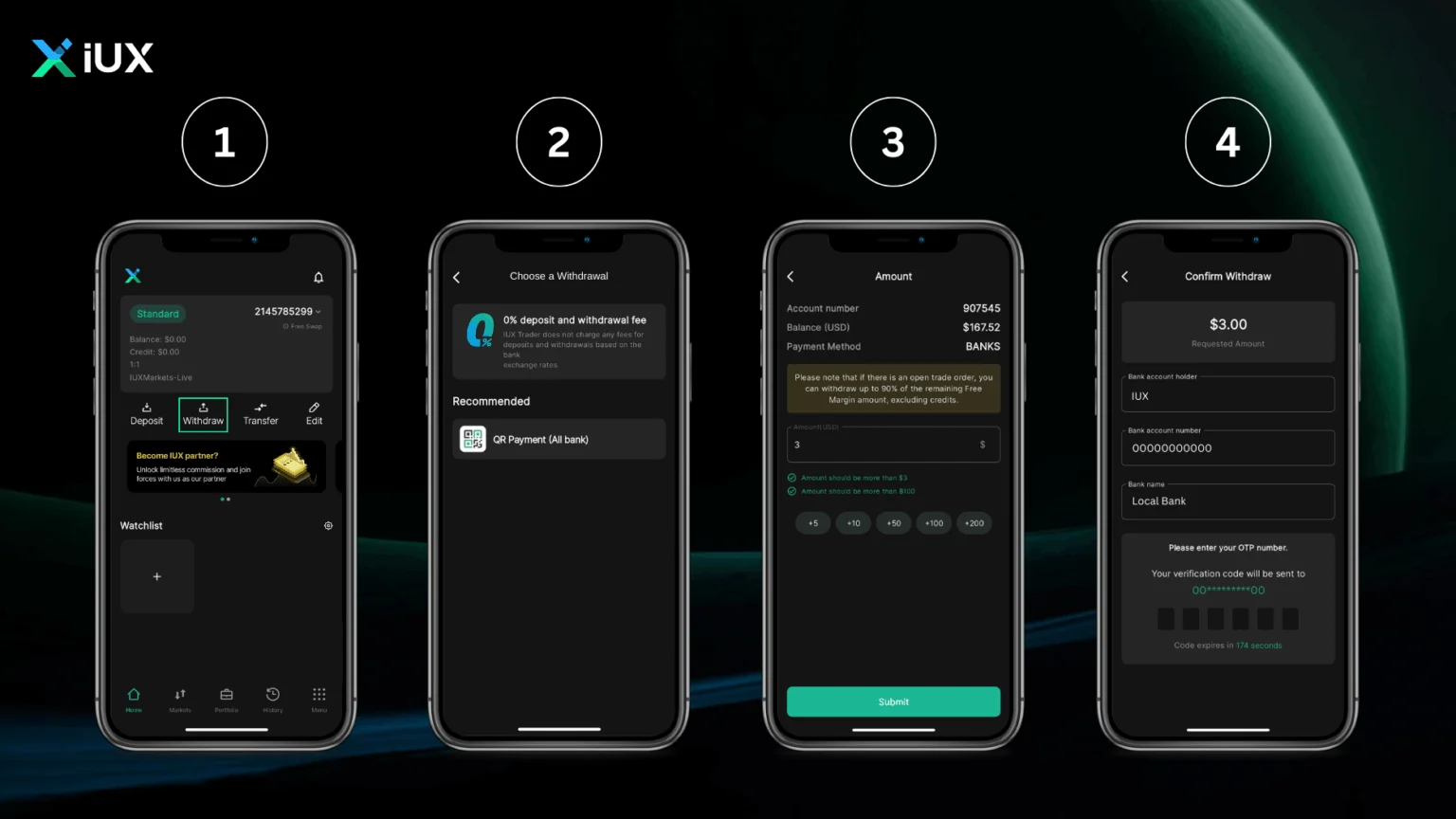 Penarikan dana di IUX