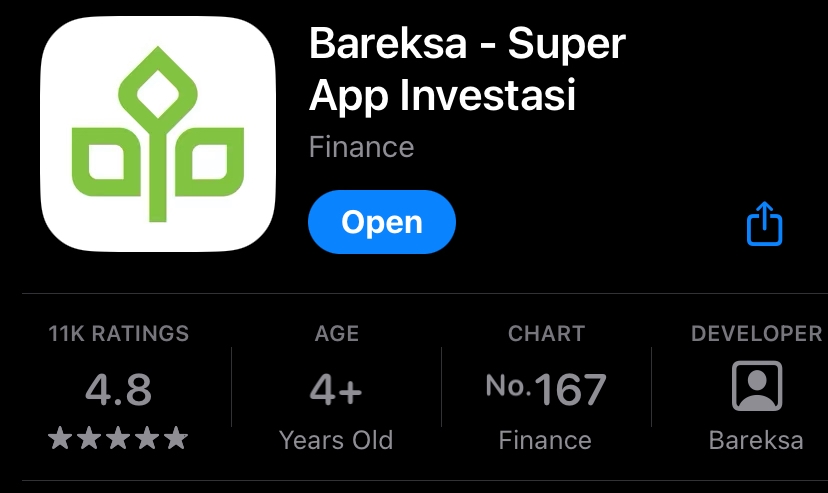 Review aplikasi Bareksa di App store