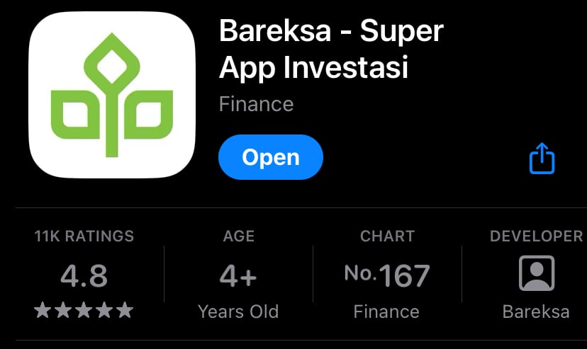 Review aplikasi Bareksa di App store