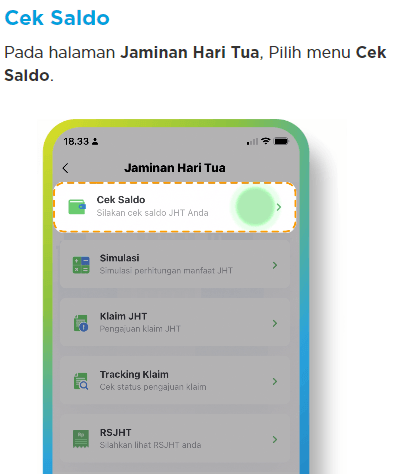 Cara cek saldo JHT