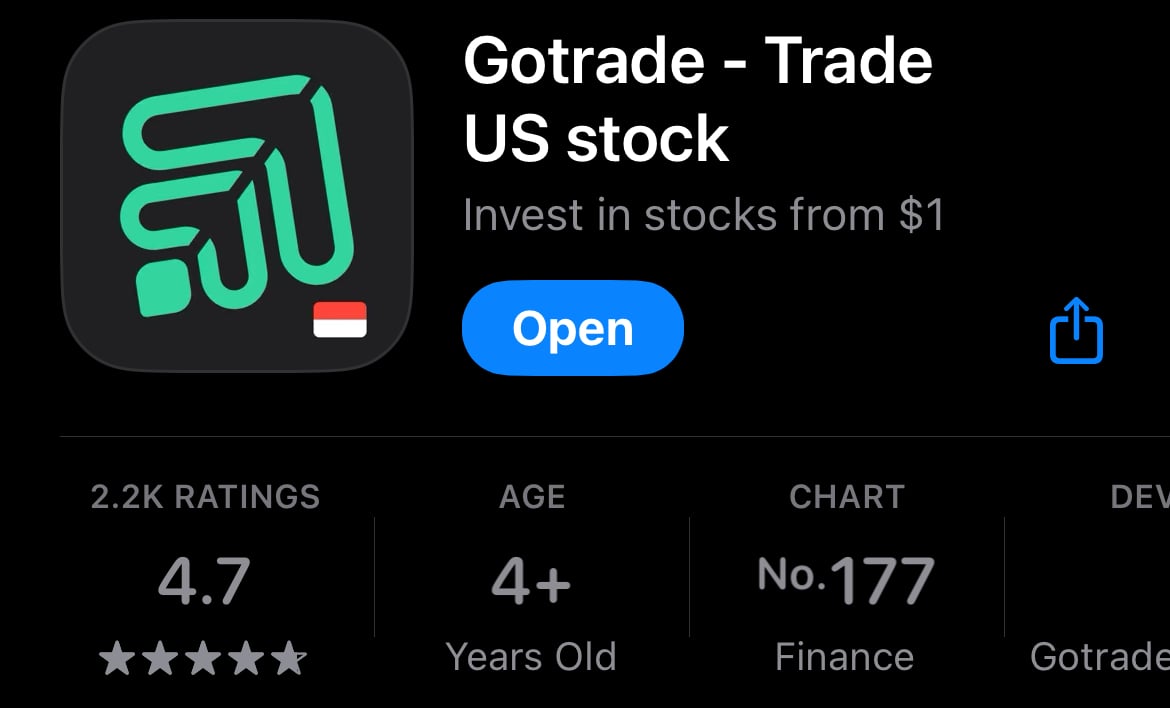 Ulasan Gotrade Indonesia, pada App Store