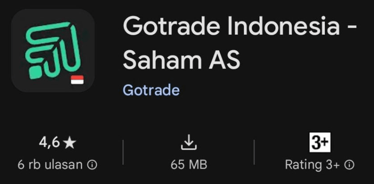 Ulasan Gotrade Indonesia pada Google Play Store