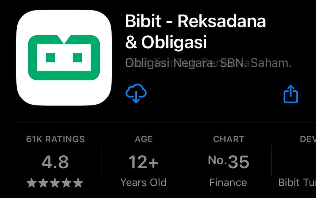 Rating Bibit di App Store
