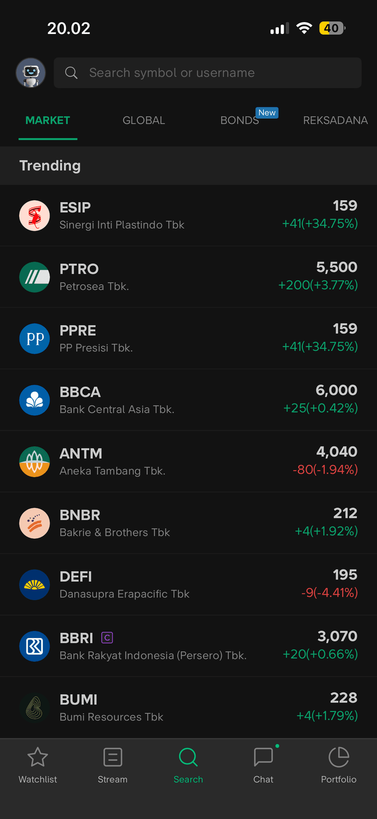 Stockbit vs Ajaib, tampilan aplikasi Stockbit
