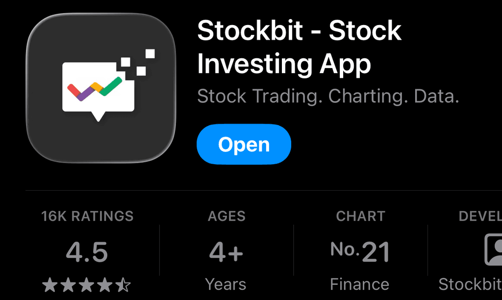 Rating Stockbit di iOS