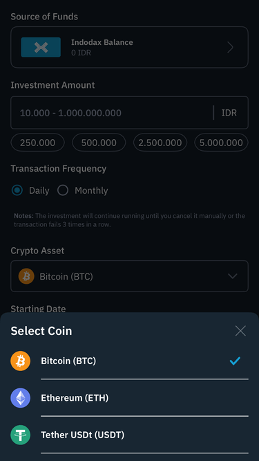 Fitur DCA di Indodax