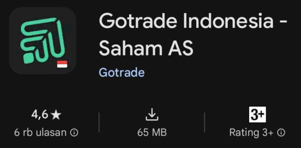 Ulasan Gotrade Indonesia pada Google Play Store