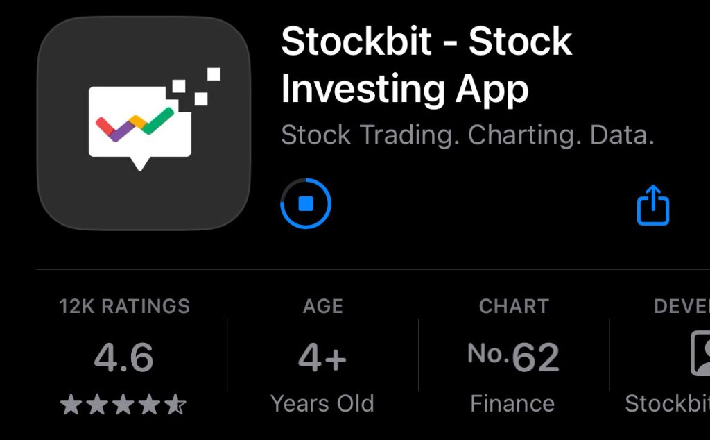 Rating Stockbit dai App Store iOS