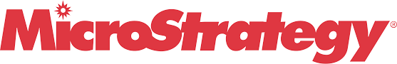 logo perusahaan MicroStrategy sebagai investor intitusional terbesar Bitcoin.