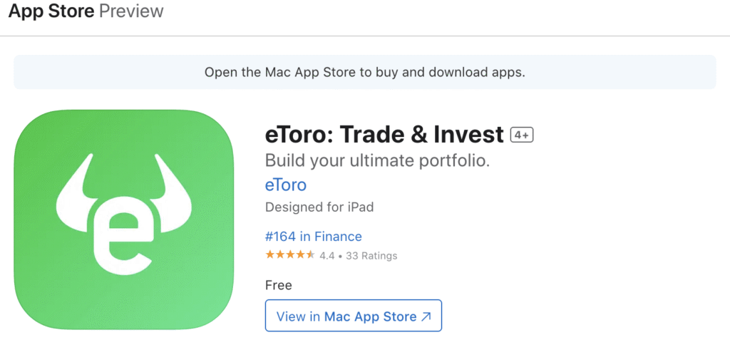Review eToro di App Store