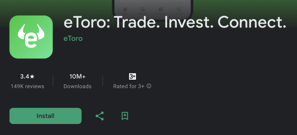 Review eToro di Google Play Store