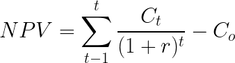 Rumus net present value (NPV)